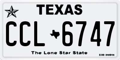 TX license plate CCL6747