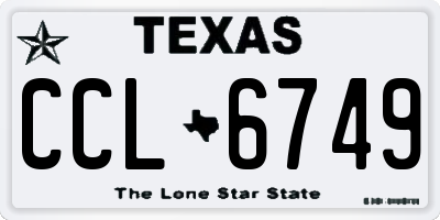 TX license plate CCL6749