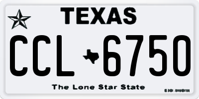 TX license plate CCL6750