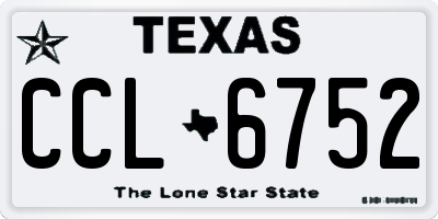 TX license plate CCL6752