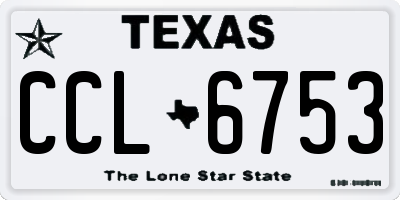 TX license plate CCL6753