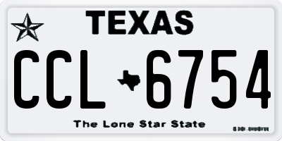 TX license plate CCL6754