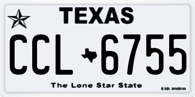 TX license plate CCL6755
