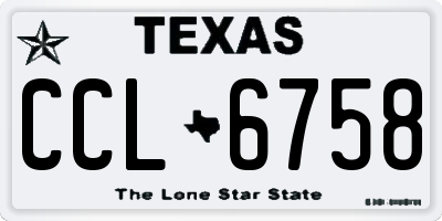 TX license plate CCL6758