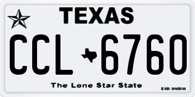 TX license plate CCL6760