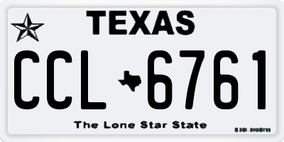 TX license plate CCL6761