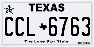 TX license plate CCL6763