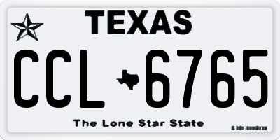 TX license plate CCL6765
