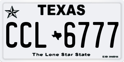 TX license plate CCL6777
