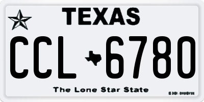 TX license plate CCL6780