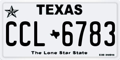 TX license plate CCL6783