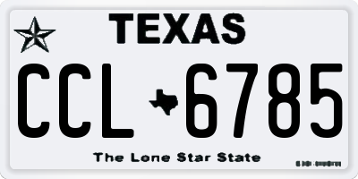 TX license plate CCL6785