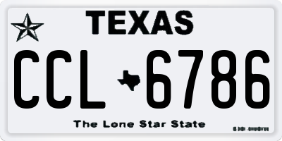 TX license plate CCL6786