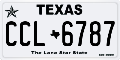 TX license plate CCL6787