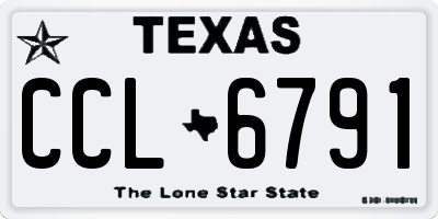 TX license plate CCL6791
