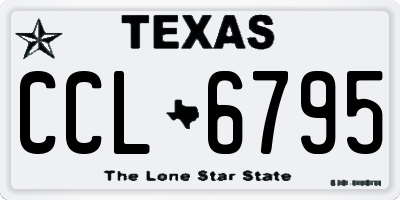 TX license plate CCL6795