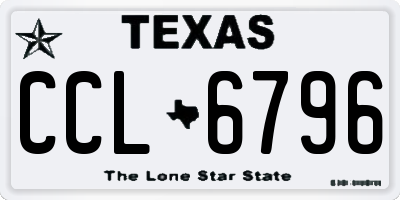 TX license plate CCL6796