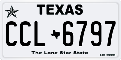 TX license plate CCL6797