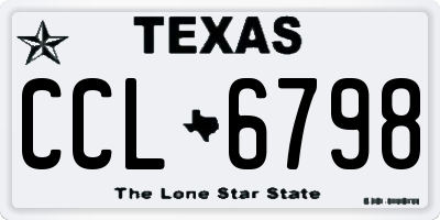 TX license plate CCL6798