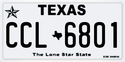 TX license plate CCL6801