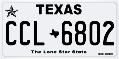 TX license plate CCL6802