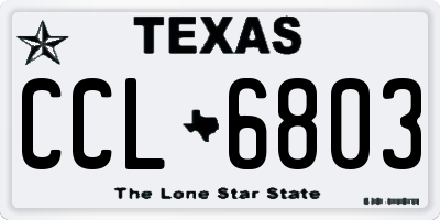 TX license plate CCL6803