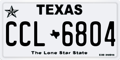 TX license plate CCL6804