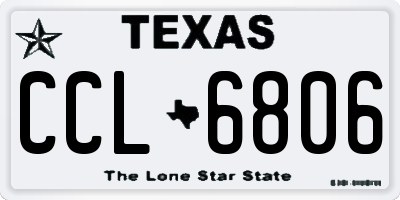 TX license plate CCL6806