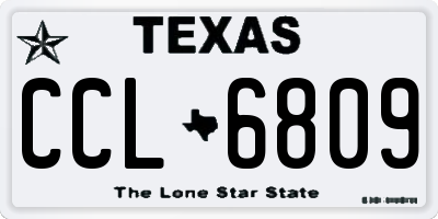 TX license plate CCL6809