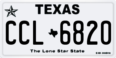 TX license plate CCL6820