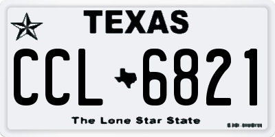 TX license plate CCL6821