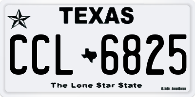 TX license plate CCL6825