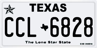 TX license plate CCL6828