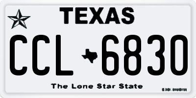 TX license plate CCL6830