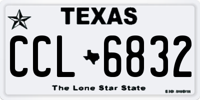 TX license plate CCL6832