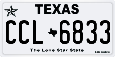 TX license plate CCL6833