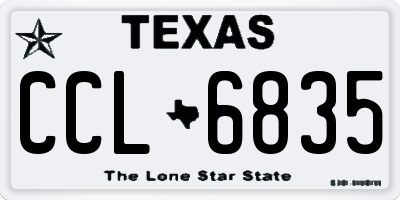 TX license plate CCL6835