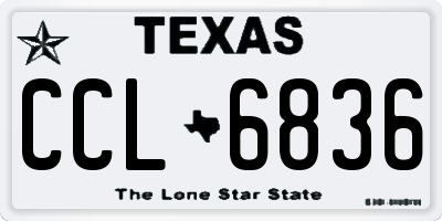 TX license plate CCL6836
