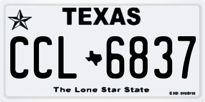 TX license plate CCL6837