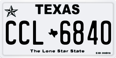 TX license plate CCL6840