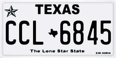 TX license plate CCL6845