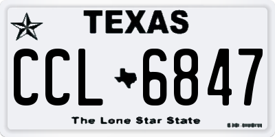 TX license plate CCL6847