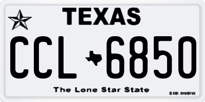 TX license plate CCL6850