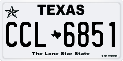 TX license plate CCL6851