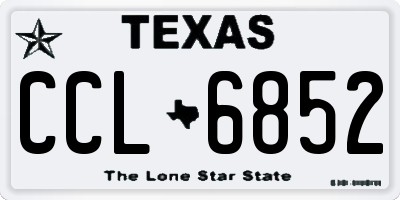 TX license plate CCL6852