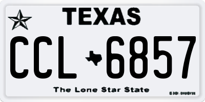 TX license plate CCL6857