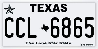 TX license plate CCL6865