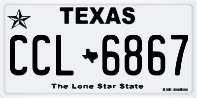 TX license plate CCL6867