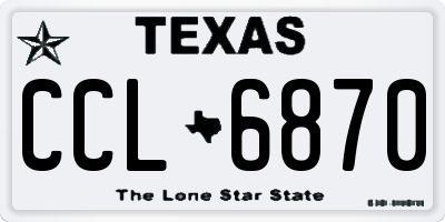 TX license plate CCL6870