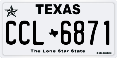 TX license plate CCL6871